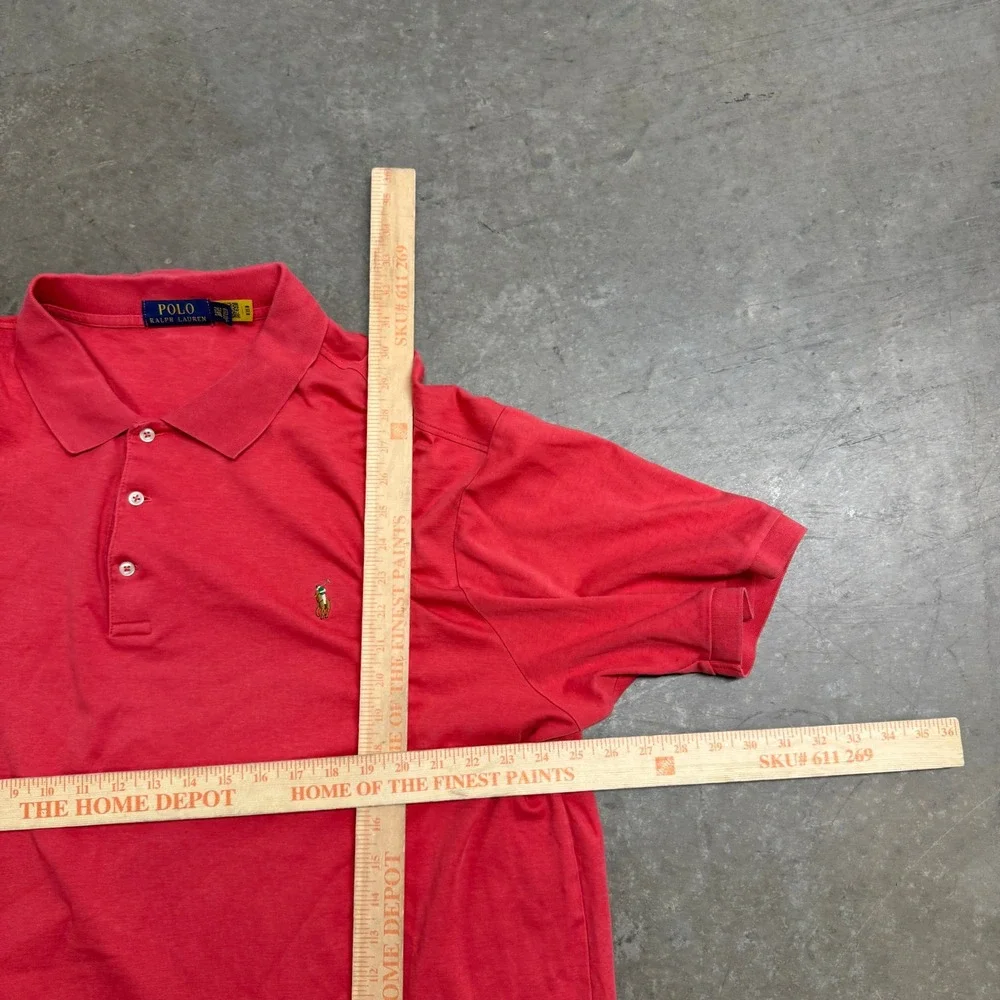 Polo Ralph Lauren Mens 2XLT Red Short Sleeve Cotton Pique Pony Logo Polo Shirt